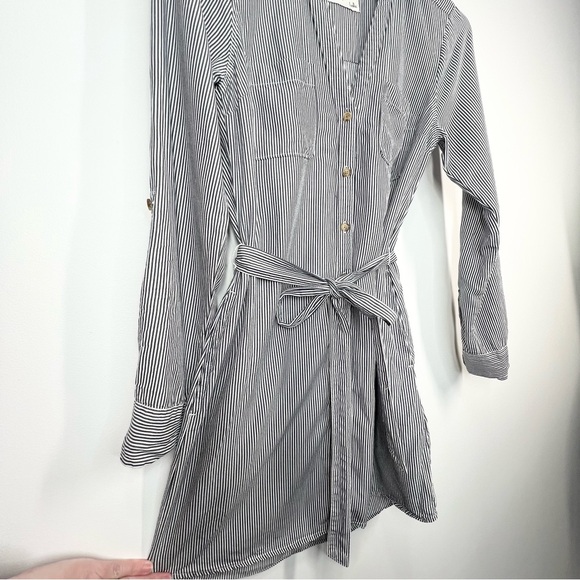 Abercrombie & Fitch Striped Belted Shirt Dress Small - Picture 2 of 11